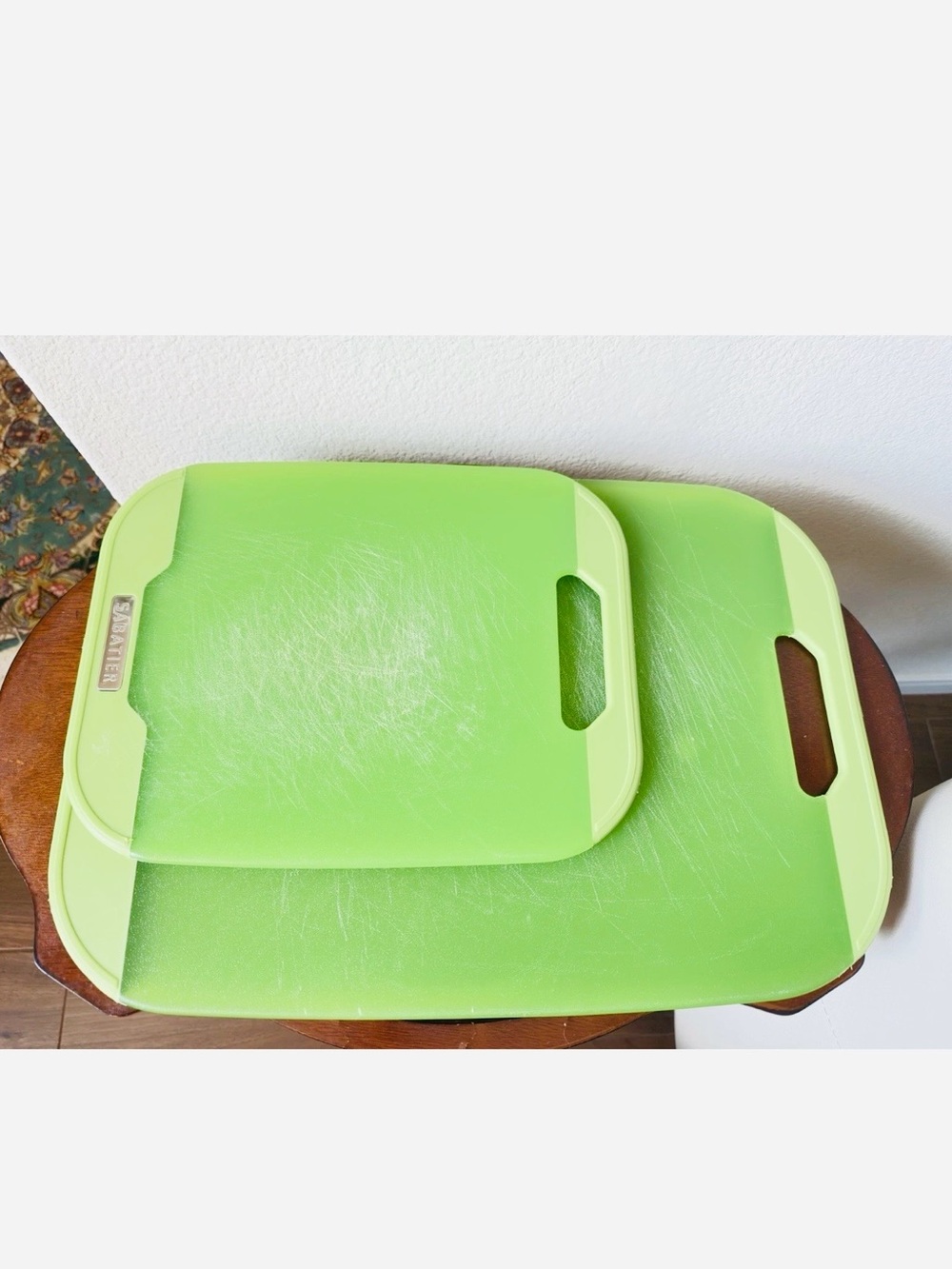 Green Plastic Cutting Board Set - Durable Kitchen Prep Boards